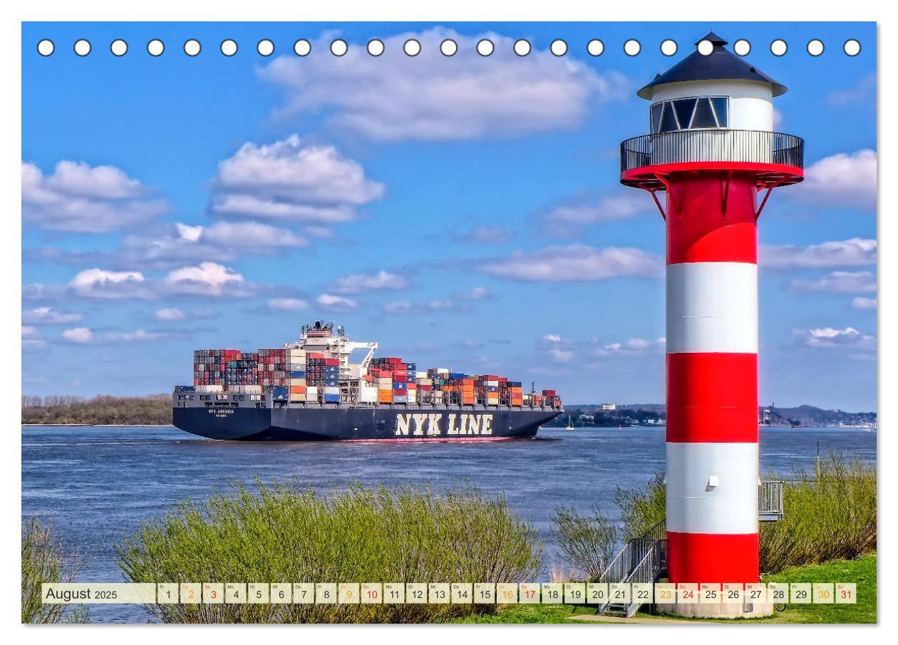 Bild: 9783435382132 | Containerschiffe auf der Elbe (Tischkalender 2025 DIN A5 quer),...