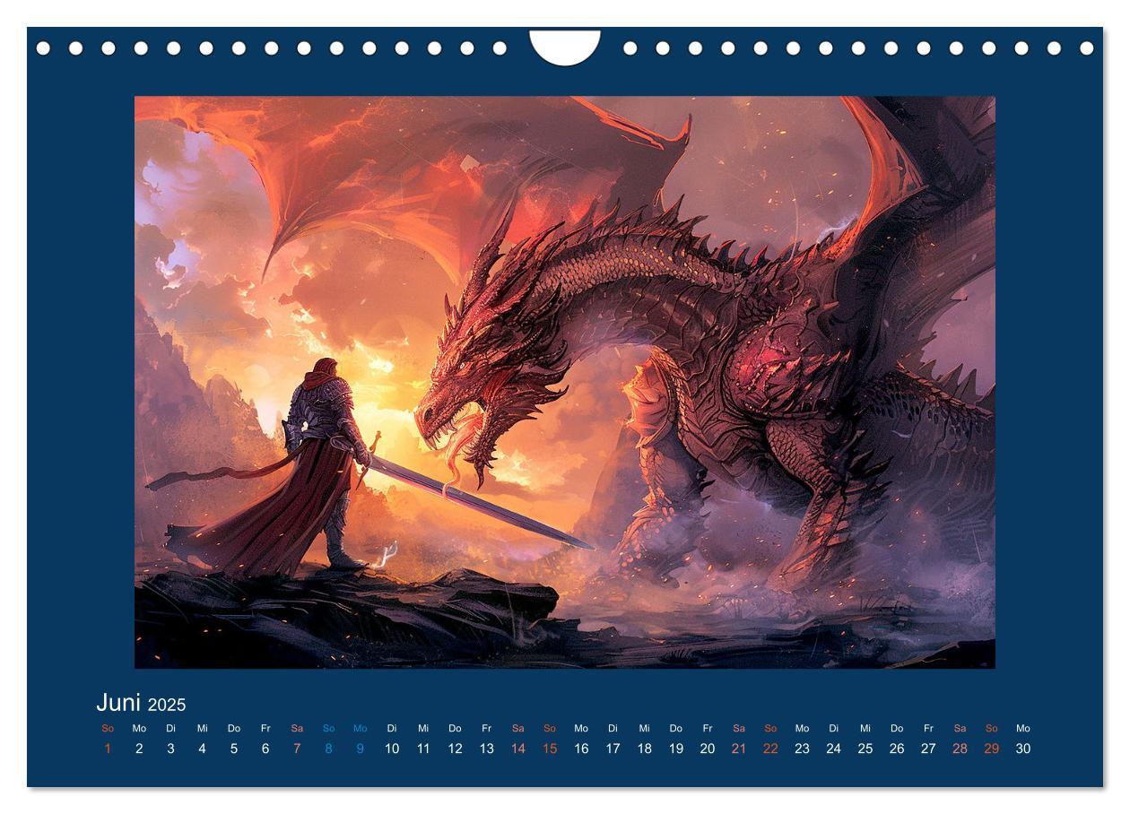 Bild: 9783383821394 | Drachenkrieger (Wandkalender 2025 DIN A4 quer), CALVENDO...