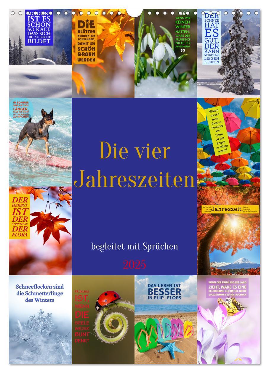 Cover: 9783435877478 | Die vier Jahreszeiten begleitet mit Sprüchen (Wandkalender 2025 DIN...