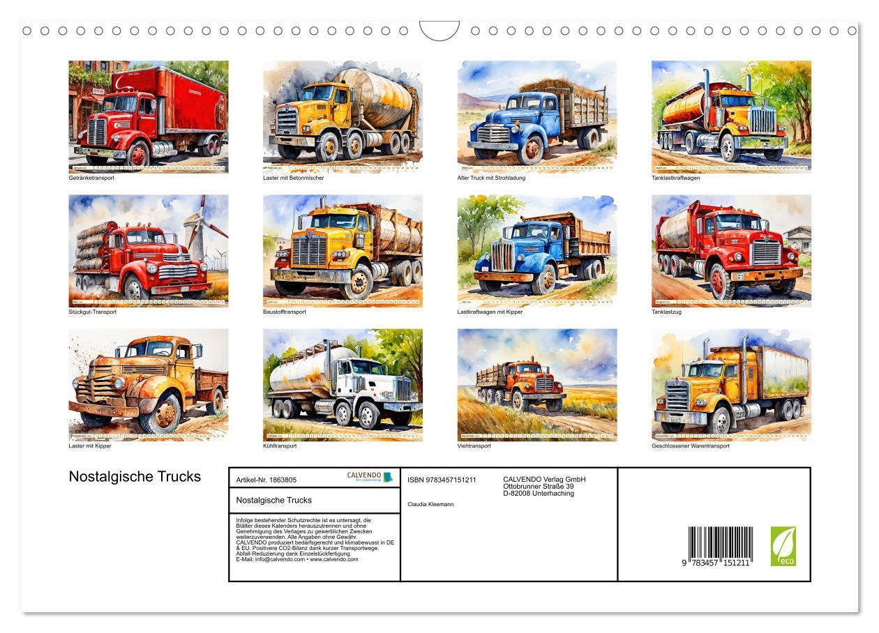 Bild: 9783457151211 | Nostalgische Trucks (Wandkalender 2025 DIN A3 quer), CALVENDO...