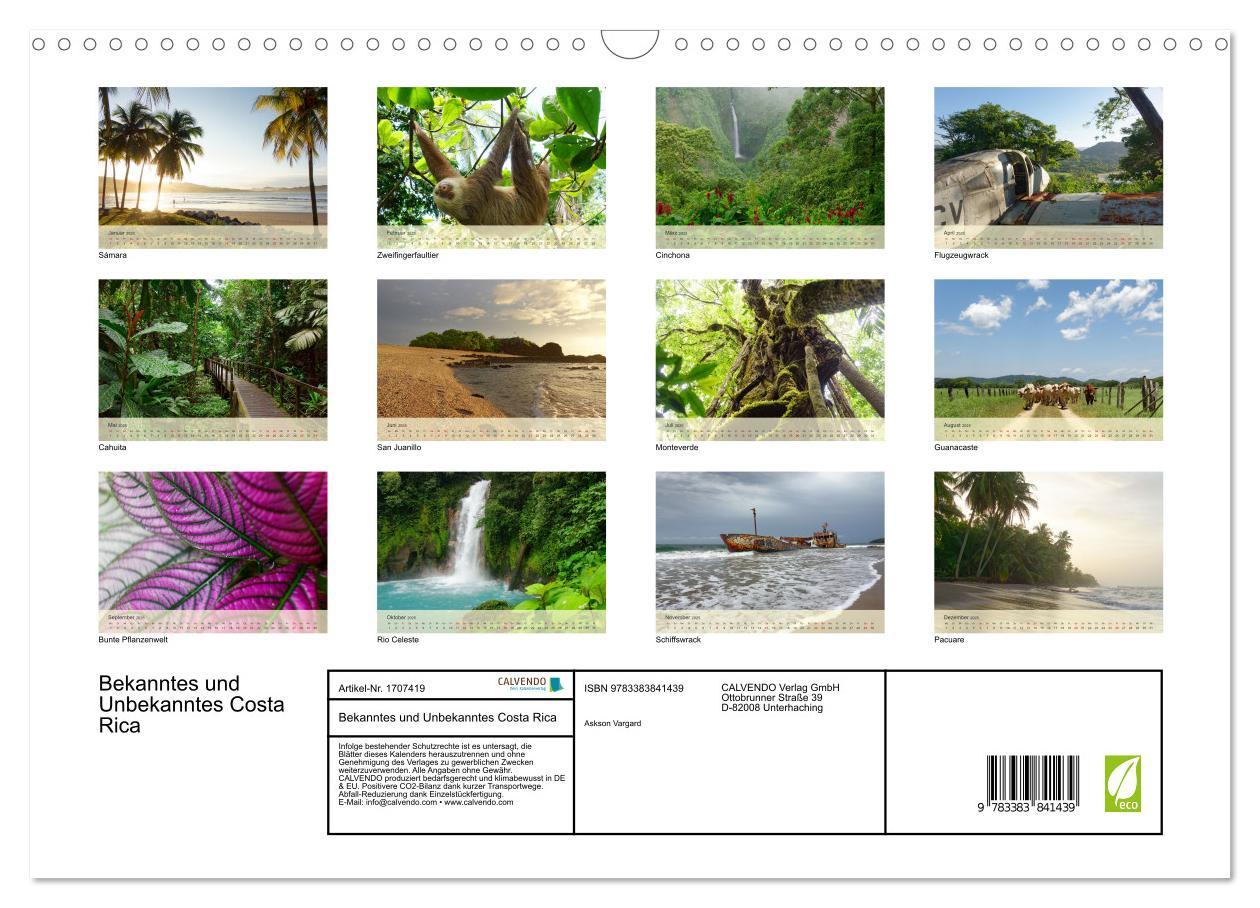 Bild: 9783383841439 | Bekanntes und Unbekanntes Costa Rica (Wandkalender 2025 DIN A3...