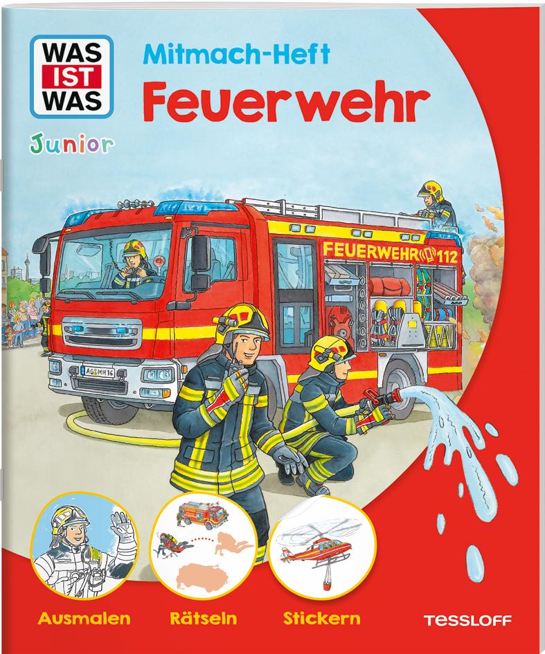 Cover: 9783788622640 | WAS IST WAS Junior Mitmach-Heft Feuerwehr | Spiele, Rätsel, Sticker