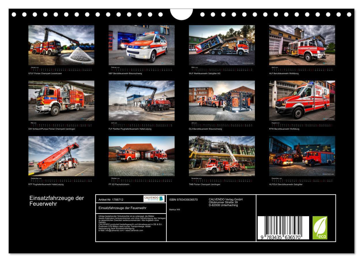 Bild: 9783435636570 | Einsatzfahrzeuge der Feuerwehr (Wandkalender 2025 DIN A4 quer),...