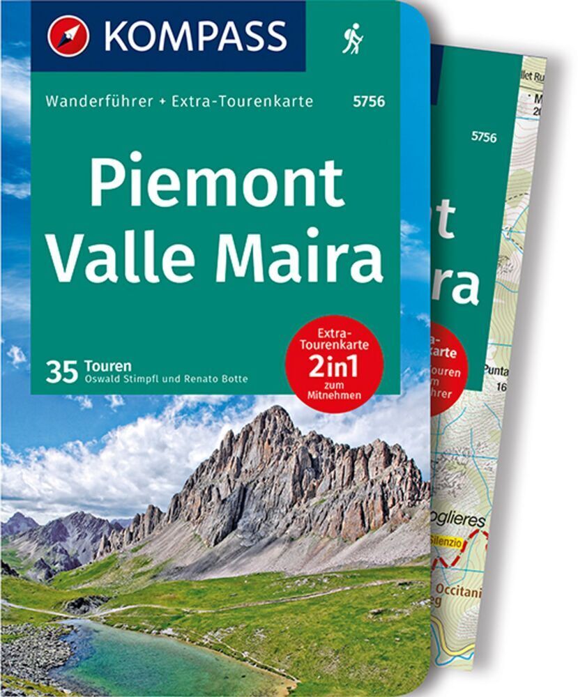 Cover: 9783990442241 | KOMPASS Wanderführer Piemont, Valle Maira, 35 Touren mit...