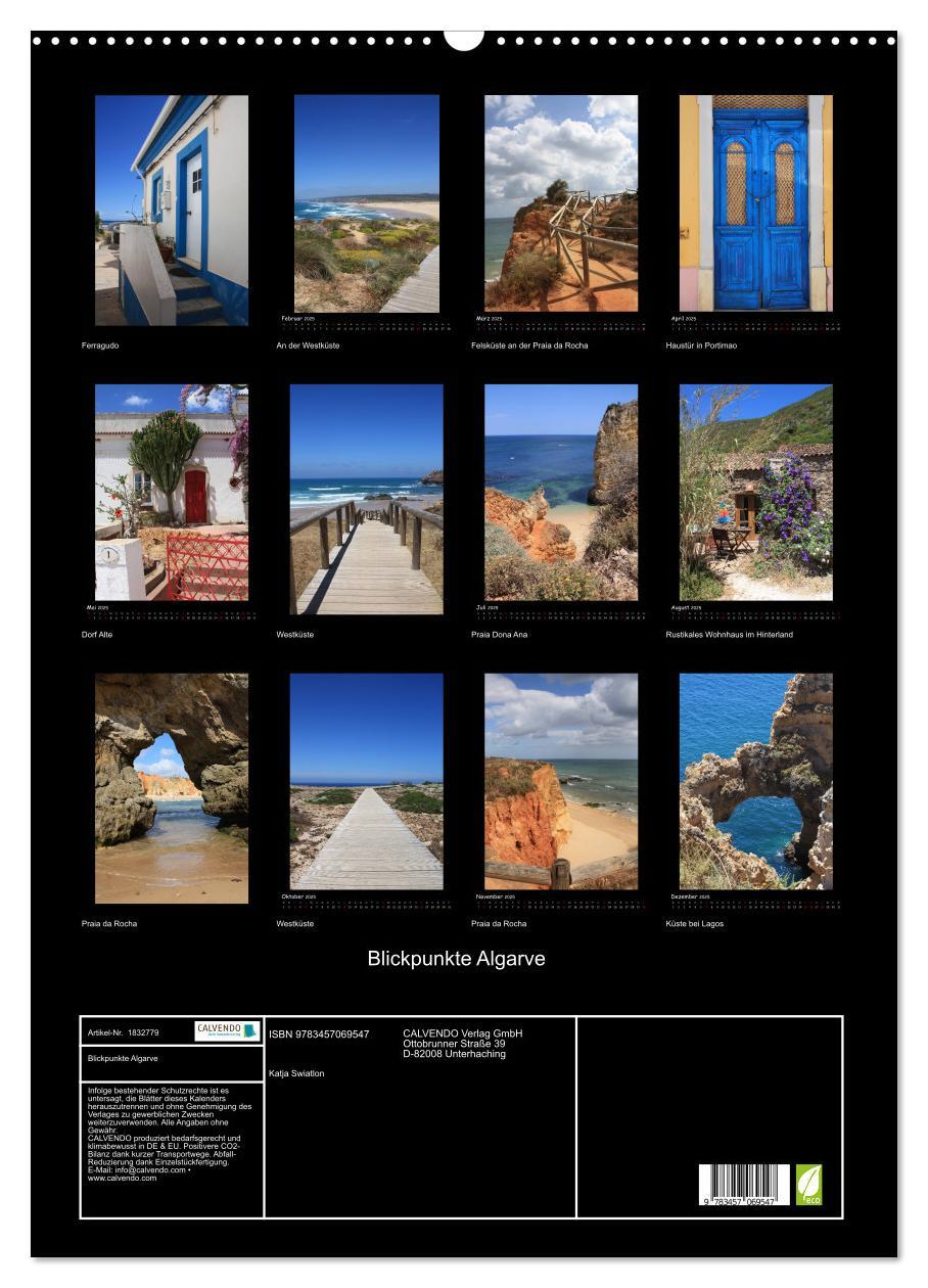 Bild: 9783457069547 | Blickpunkte Algarve (Wandkalender 2025 DIN A2 hoch), CALVENDO...