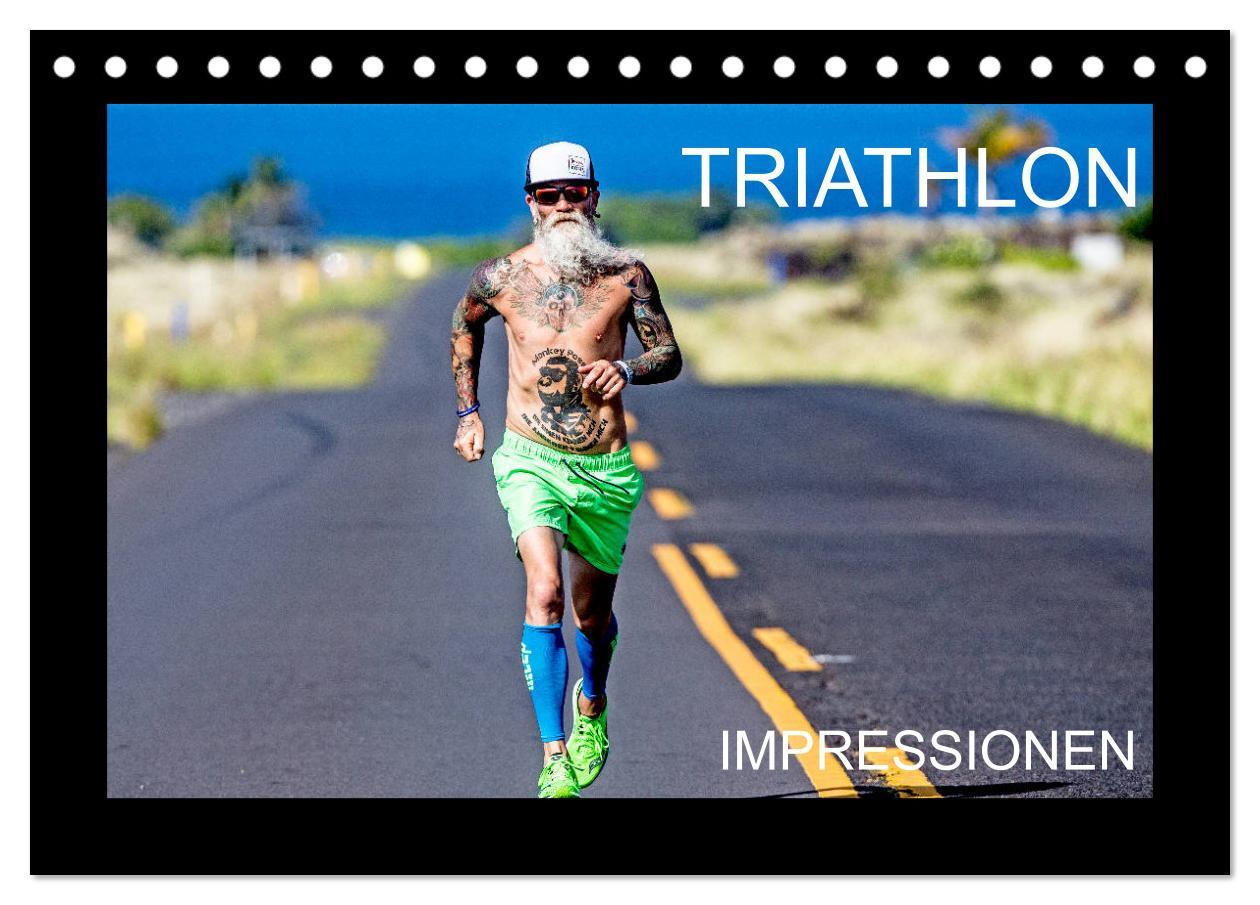 Cover: 9783383840494 | TRIATHLON Impressionen (Tischkalender 2025 DIN A5 quer), CALVENDO...