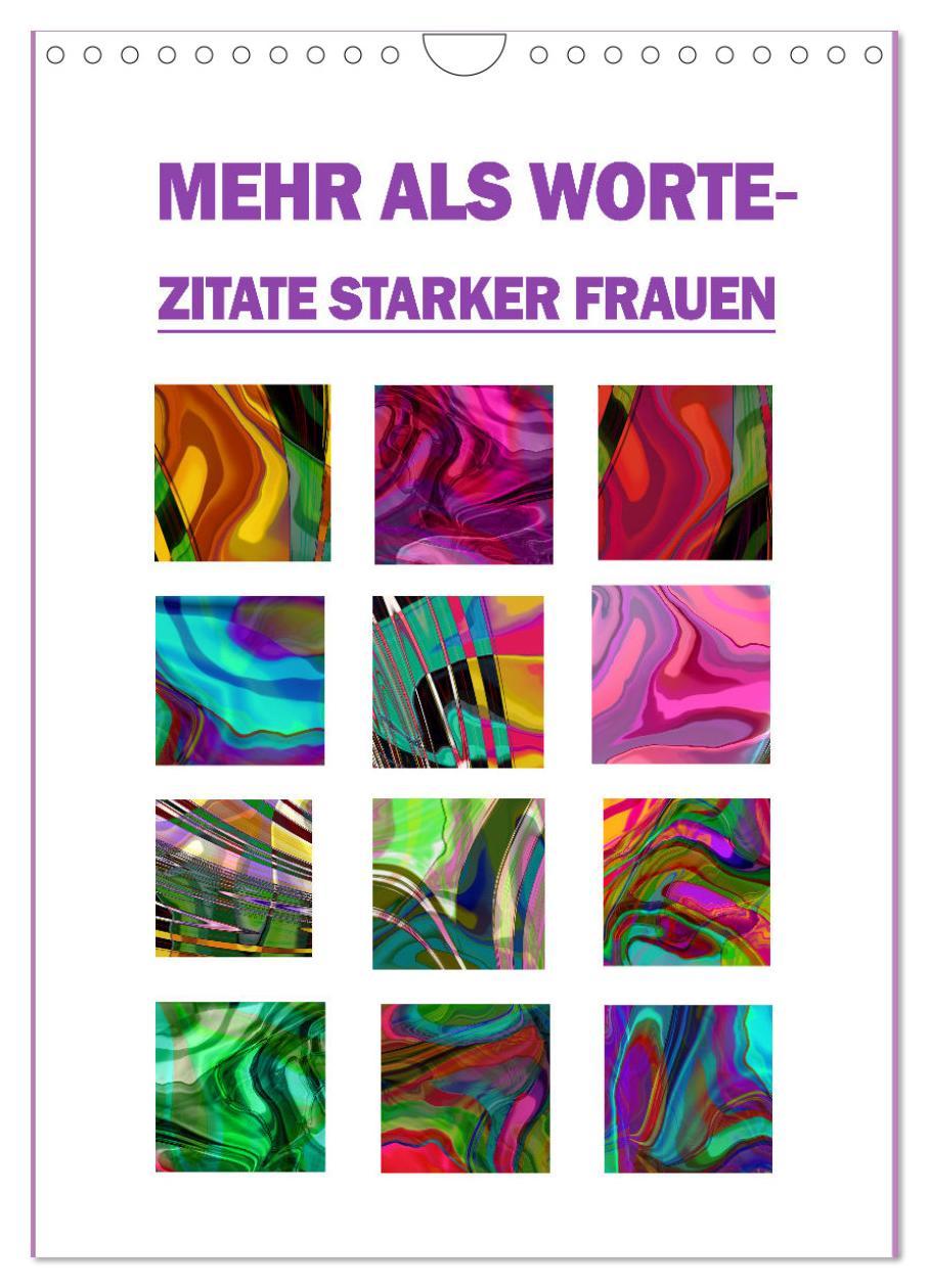 Cover: 9783435849192 | Mehr als Worte - Zitate starker Frauen (Wandkalender 2025 DIN A4...