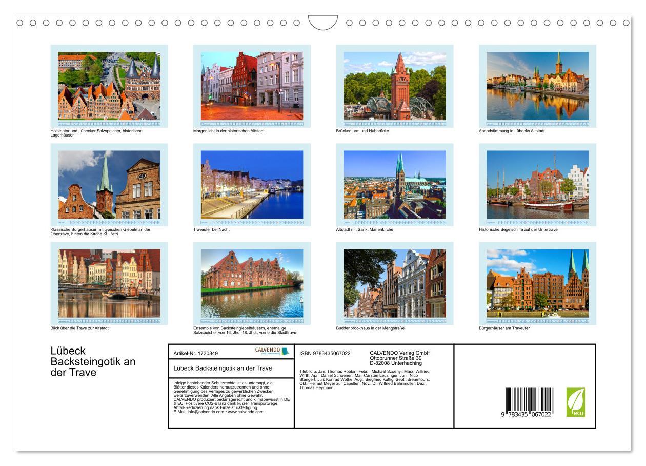 Bild: 9783435067022 | Lübeck Backsteingotik an der Trave (Wandkalender 2025 DIN A3 quer),...