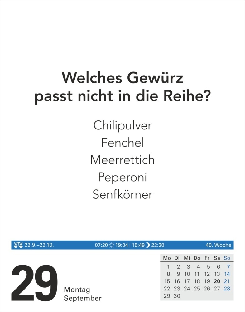 Bild: 9783840033582 | Wissen Tagesabreißkalender 2025 - Quizfragen aus Geschichte,...