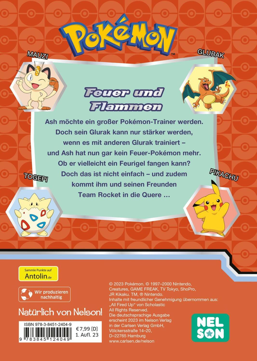 Rückseite: 9783845124049 | Pokémon Lesebuch: Feuer und Flammen | Spannende Leseabenteuer | Buch