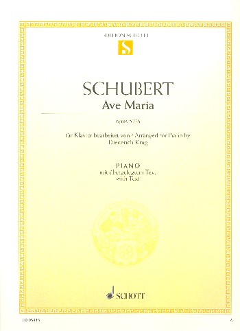 Cover: 9790001088916 | Ave Maria | Franz Schubert | Buch | 8 S. | Deutsch | 2001