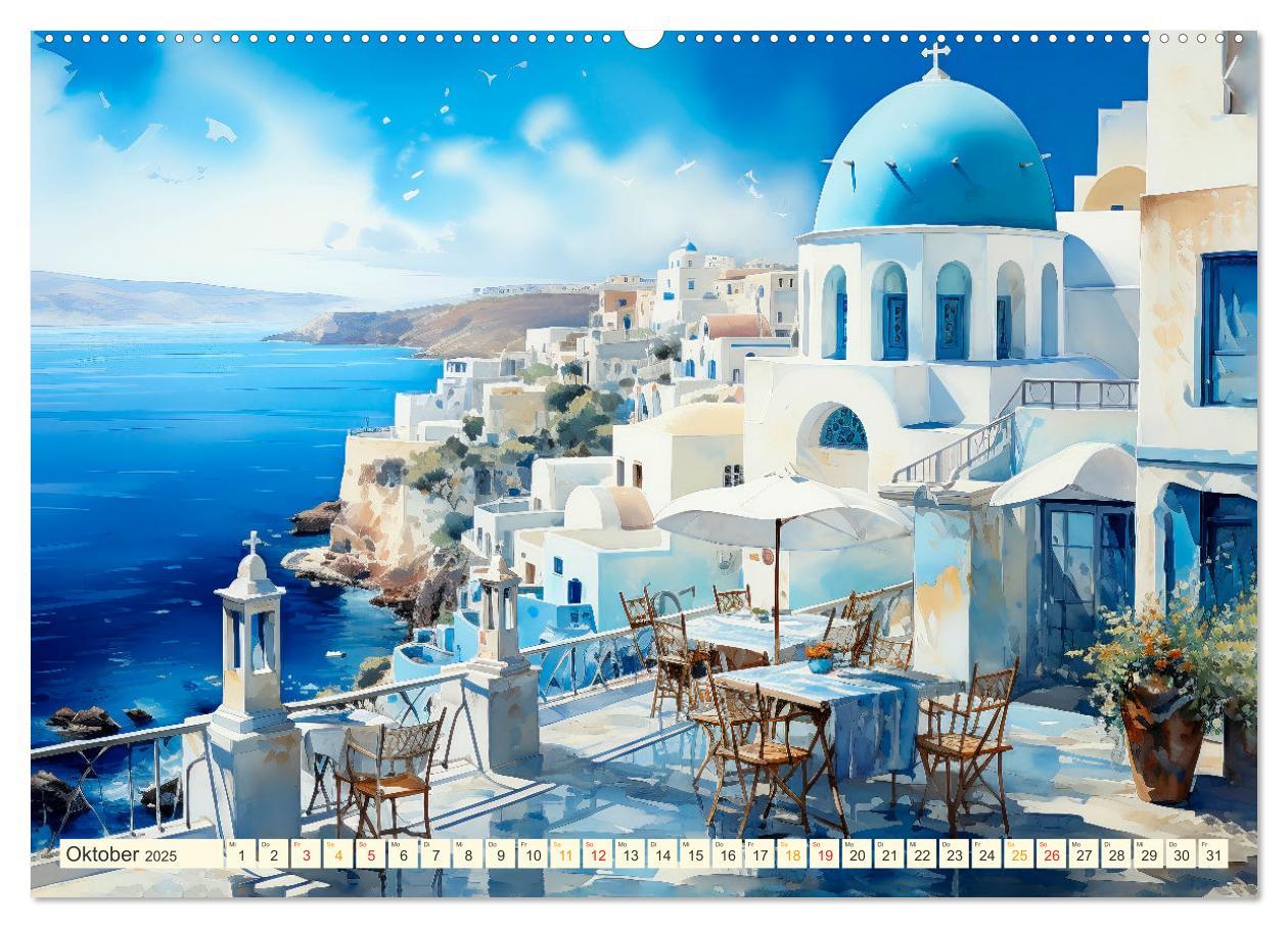 Bild: 9783383865053 | Santorini Inselträume (Wandkalender 2025 DIN A2 quer), CALVENDO...