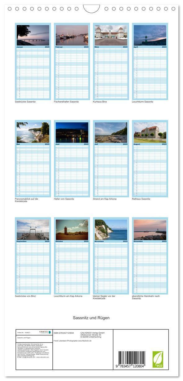 Bild: 9783457120804 | Familienplaner 2025 - Sassnitz und Rügen mit 5 Spalten...