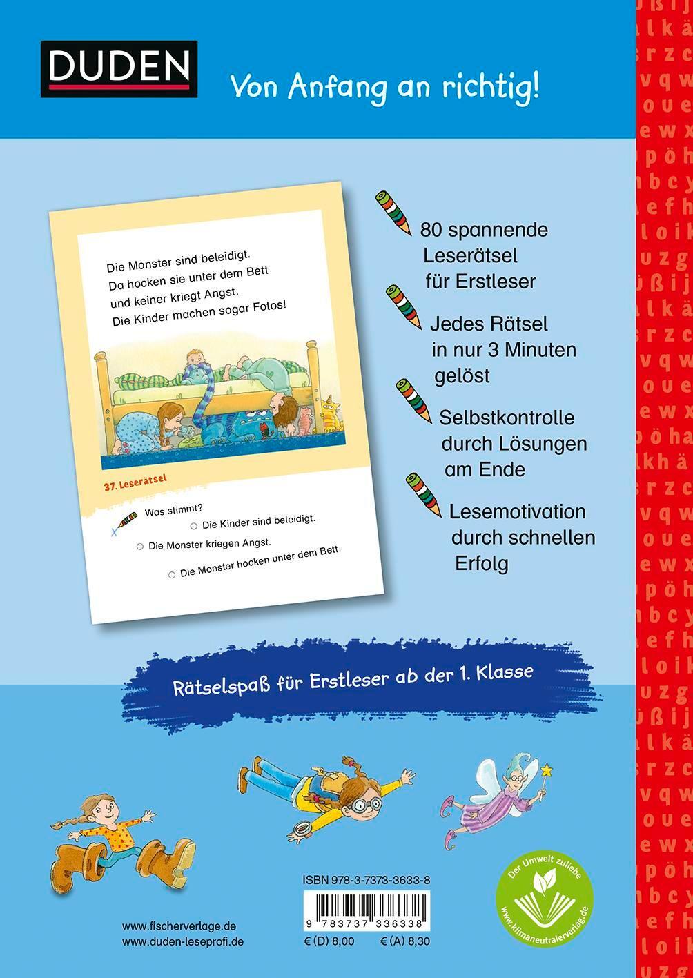 Rückseite: 9783737336338 | Duden Leseprofi - Lustige Leserätsel für Erstleser, 1. Klasse | Moll