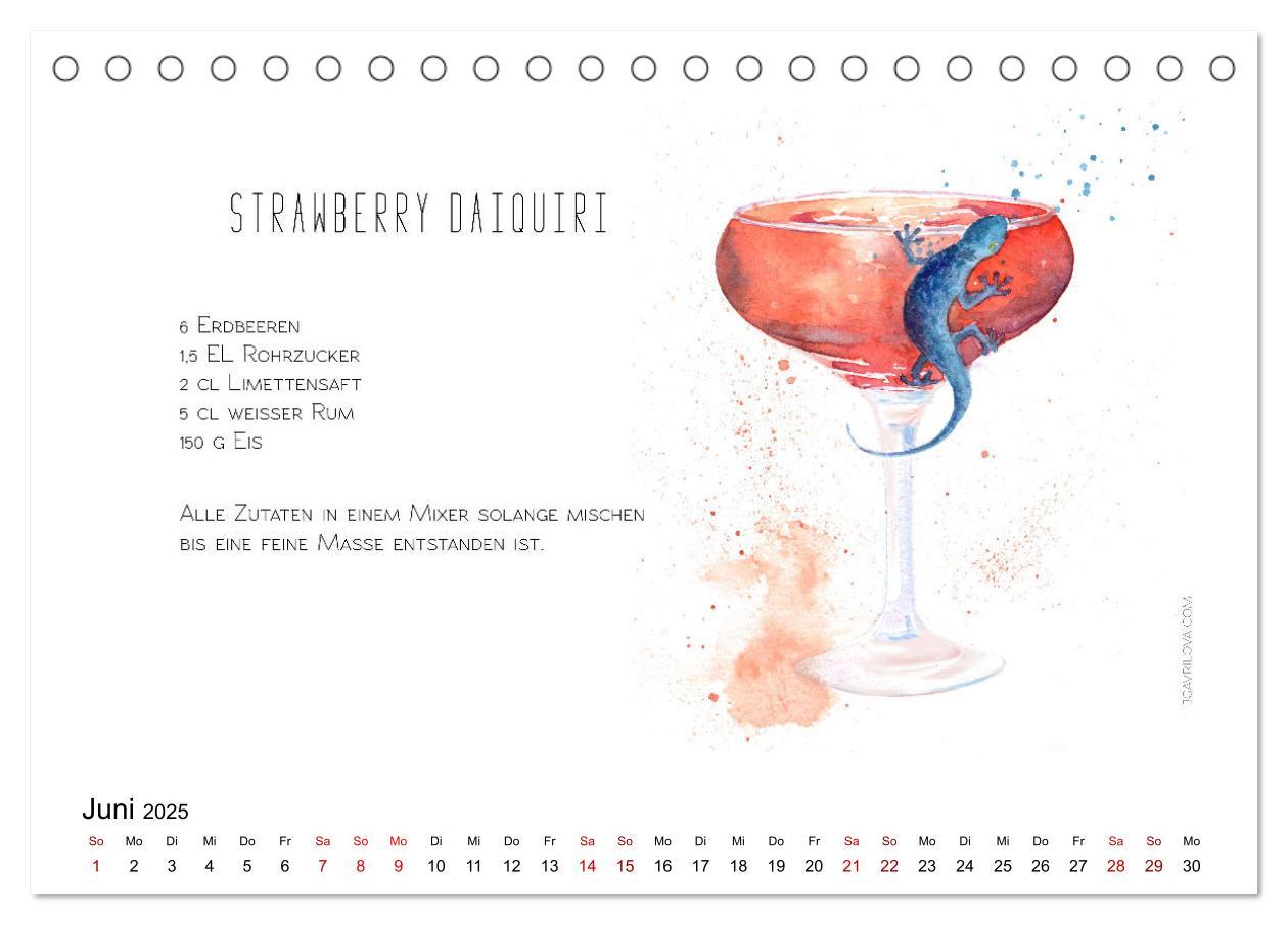 Bild: 9783435095988 | Cocktails Kalender mit Rezept (Tischkalender 2025 DIN A5 quer),...