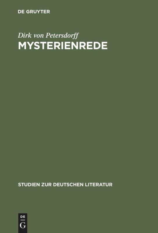 Cover: 9783484181397 | Mysterienrede | Zum Selbstverständis romantischer Intellektueller | IX