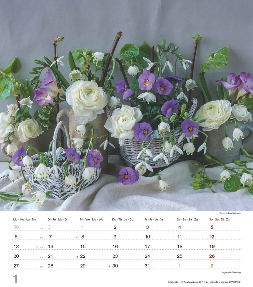 Bild: 4251732342142 | Alpha Edition - Blumenträume 2025 Wandkalender, 30x34cm,...