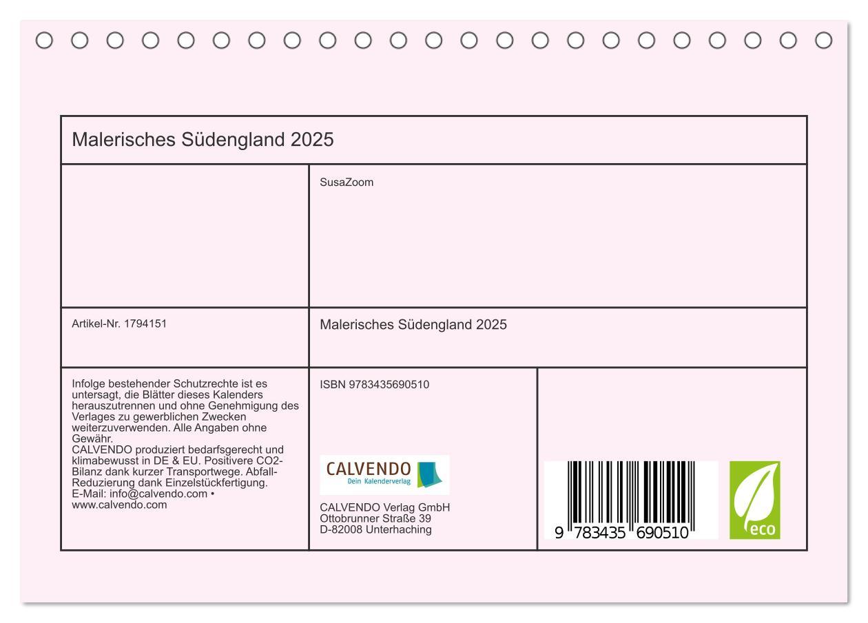 Bild: 9783435690510 | Malerisches Südengland 2025 (Tischkalender 2025 DIN A5 quer),...