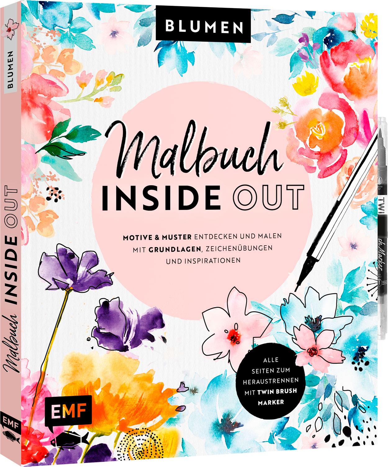 Cover: 9783745913583 | Malbuch Inside Out: Watercolor Blumen | Taschenbuch | 128 S. | Deutsch