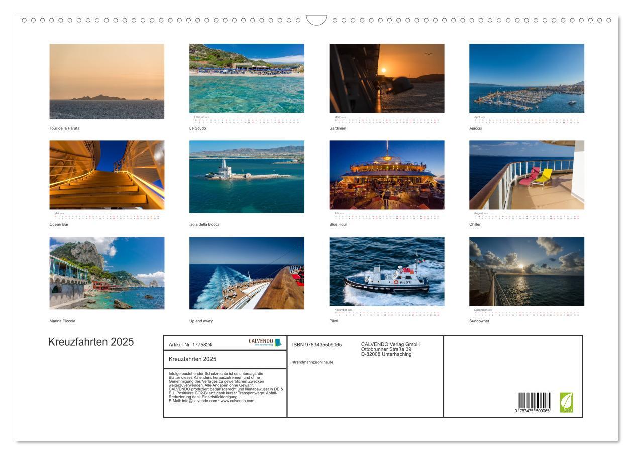 Bild: 9783435509065 | Kreuzfahrten 2025 (Wandkalender 2025 DIN A2 quer), CALVENDO...