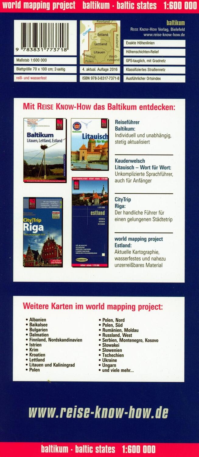 Bild: 9783831773718 | Reise Know-How Landkarte Baltikum / Baltic States (1:600.000) :...