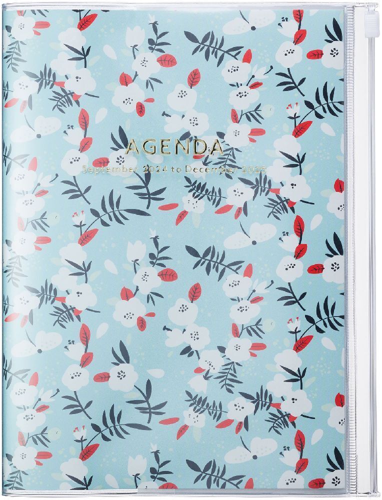 Cover: 4550045127928 | MARK'S 2024/2025 Taschenkalender A5 vertikal, Flower Pattern, Turqoise