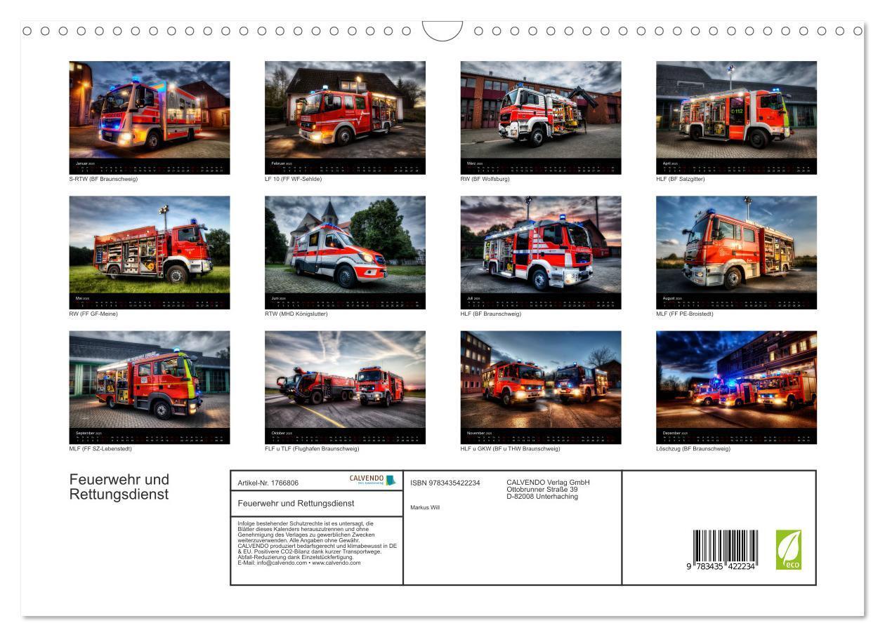 Bild: 9783435422234 | Feuerwehr und Rettungsdienst (Wandkalender 2025 DIN A3 quer),...