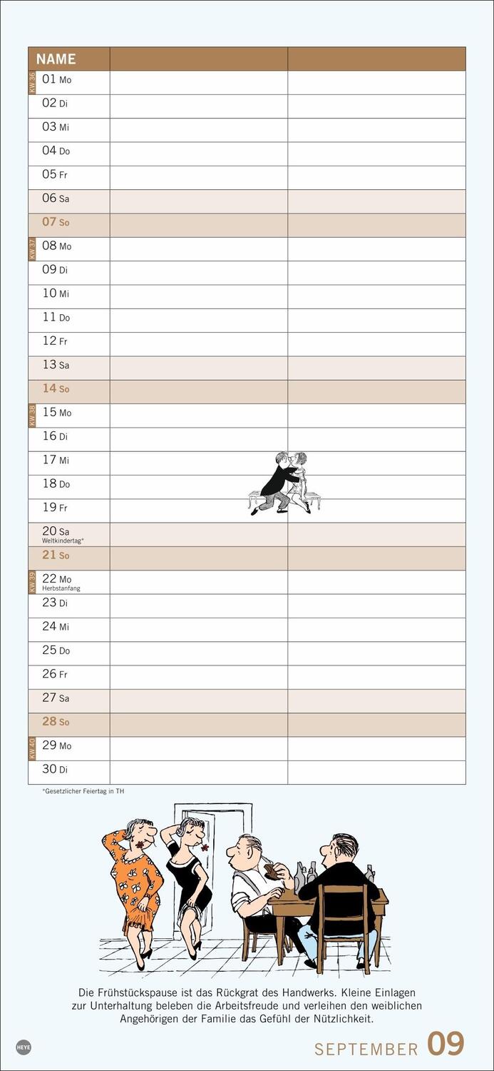 Bild: 9783756406074 | Loriot Planer für zwei 2025 | Kalender | Loriot Kalender Heye | 14 S.