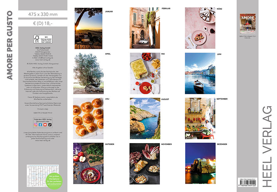 Bild: 9783966649100 | Amore per Gusto-Kalender 2025 Kalender Italien | Stefania Lettini