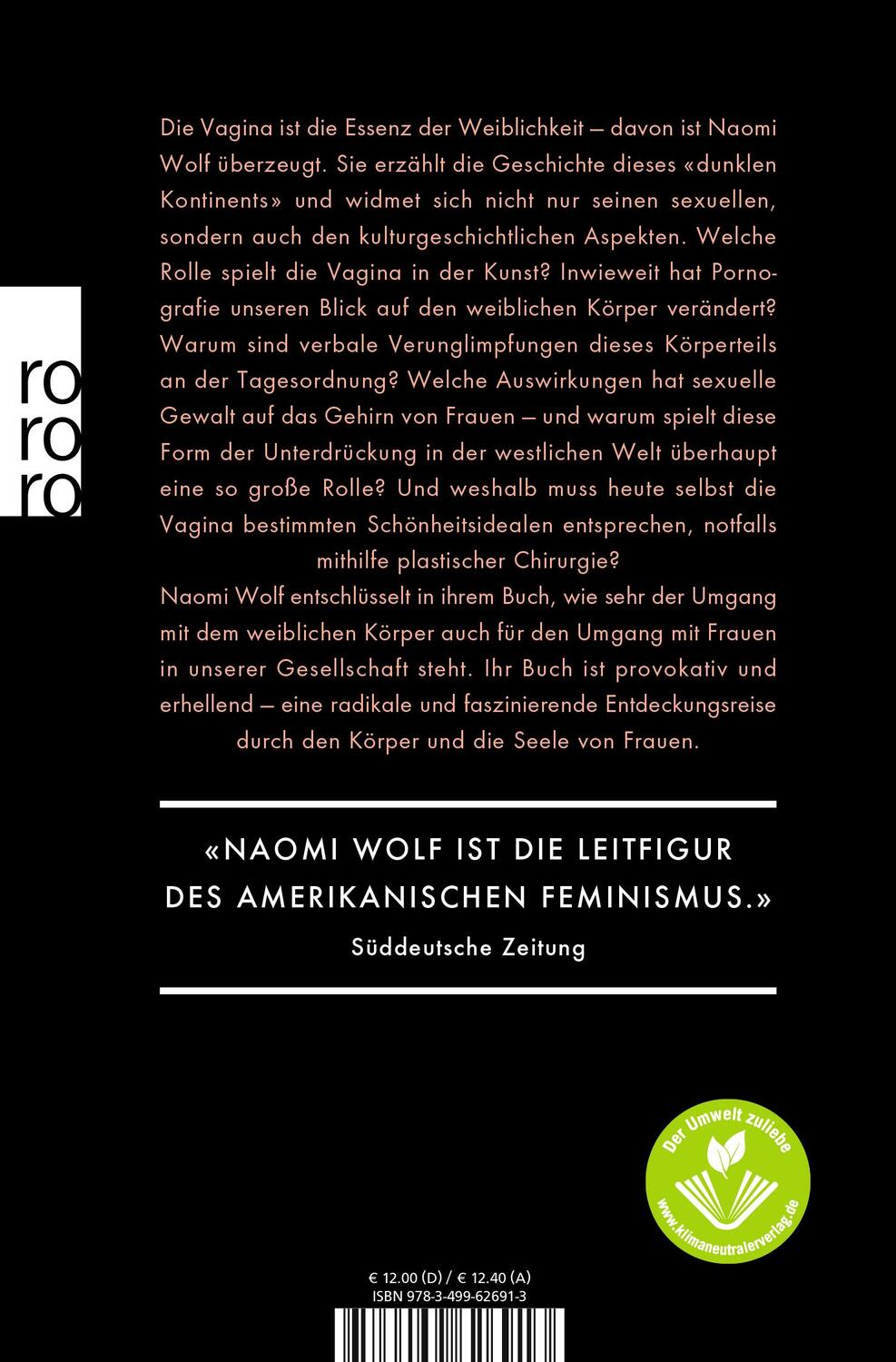 Rückseite: 9783499626913 | Vagina | Eine Geschichte der Weiblichkeit | Naomi Wolf | Taschenbuch