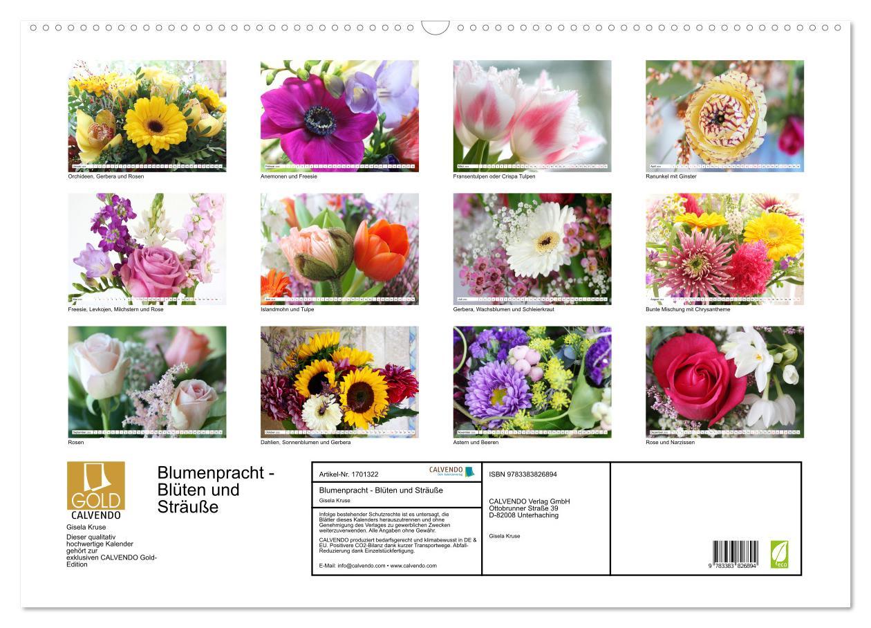 Bild: 9783383826894 | Blumenpracht - Blüten und Sträuße (Wandkalender 2025 DIN A2 quer),...