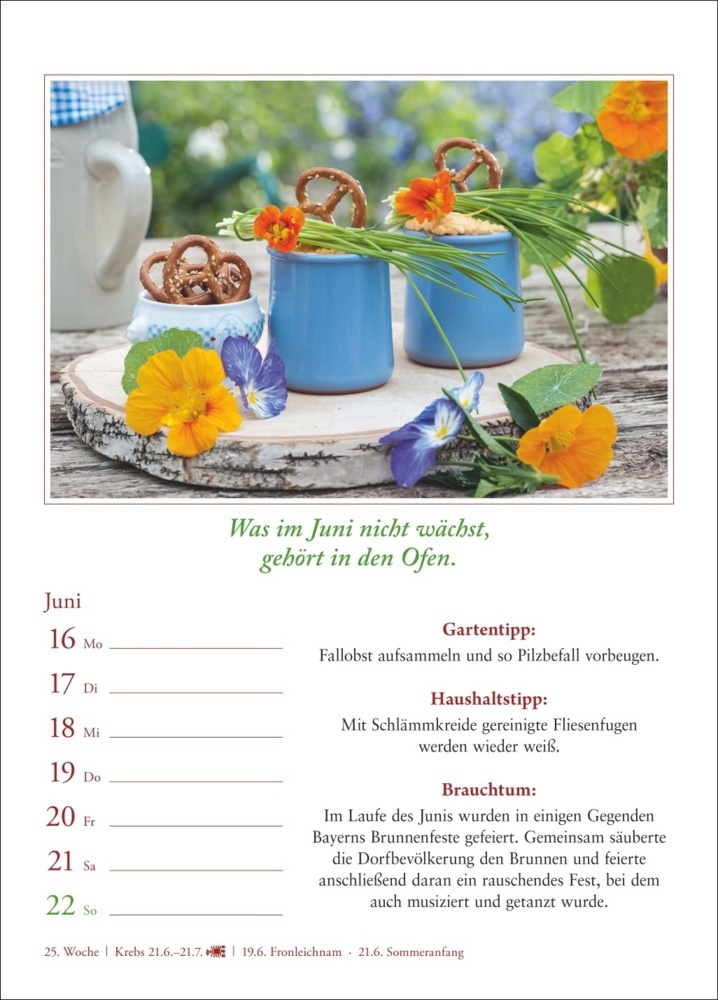 Bild: 9783840033988 | Bauernweisheiten Wochenkalender 2025 - Bauernregeln, Brauchtum,...