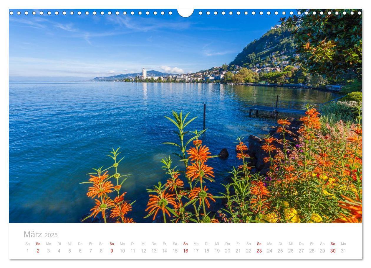 Bild: 9783435642335 | GENFER SEE Das Schweizer Ufer (Wandkalender 2025 DIN A3 quer),...