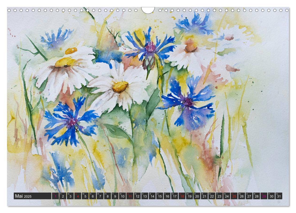 Bild: 9783435312368 | Blumenbilder in Aquarell (Wandkalender 2025 DIN A3 quer), CALVENDO...