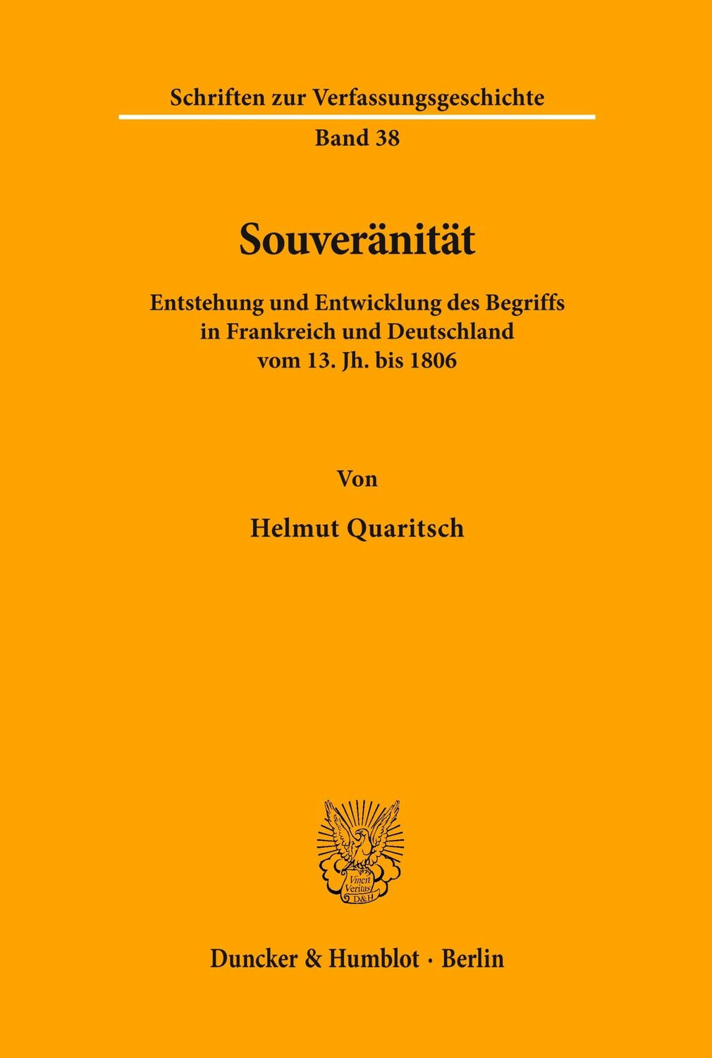 Cover: 9783428061181 | Souveränität. | Helmut Quaritsch | Taschenbuch | Paperback | 128 S.