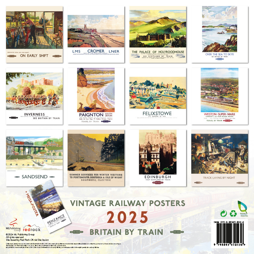 Bild: 9798893610536 | Vintage Railway Posters 2025 | Kalender | 28 S. | Deutsch | 2025