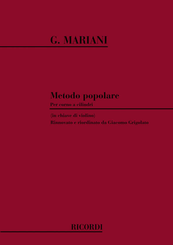 Cover: 9790041293790 | Metodo Popolare | Giuseppe Mariani | Partitur | Ricordi