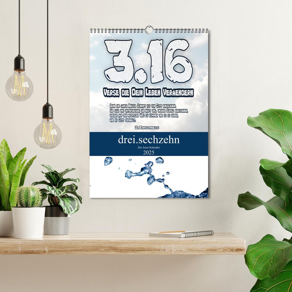 Bild: 9783435933099 | drei.sechzehn - Der Jesus Kalender (Wandkalender 2025 DIN A3 hoch),...