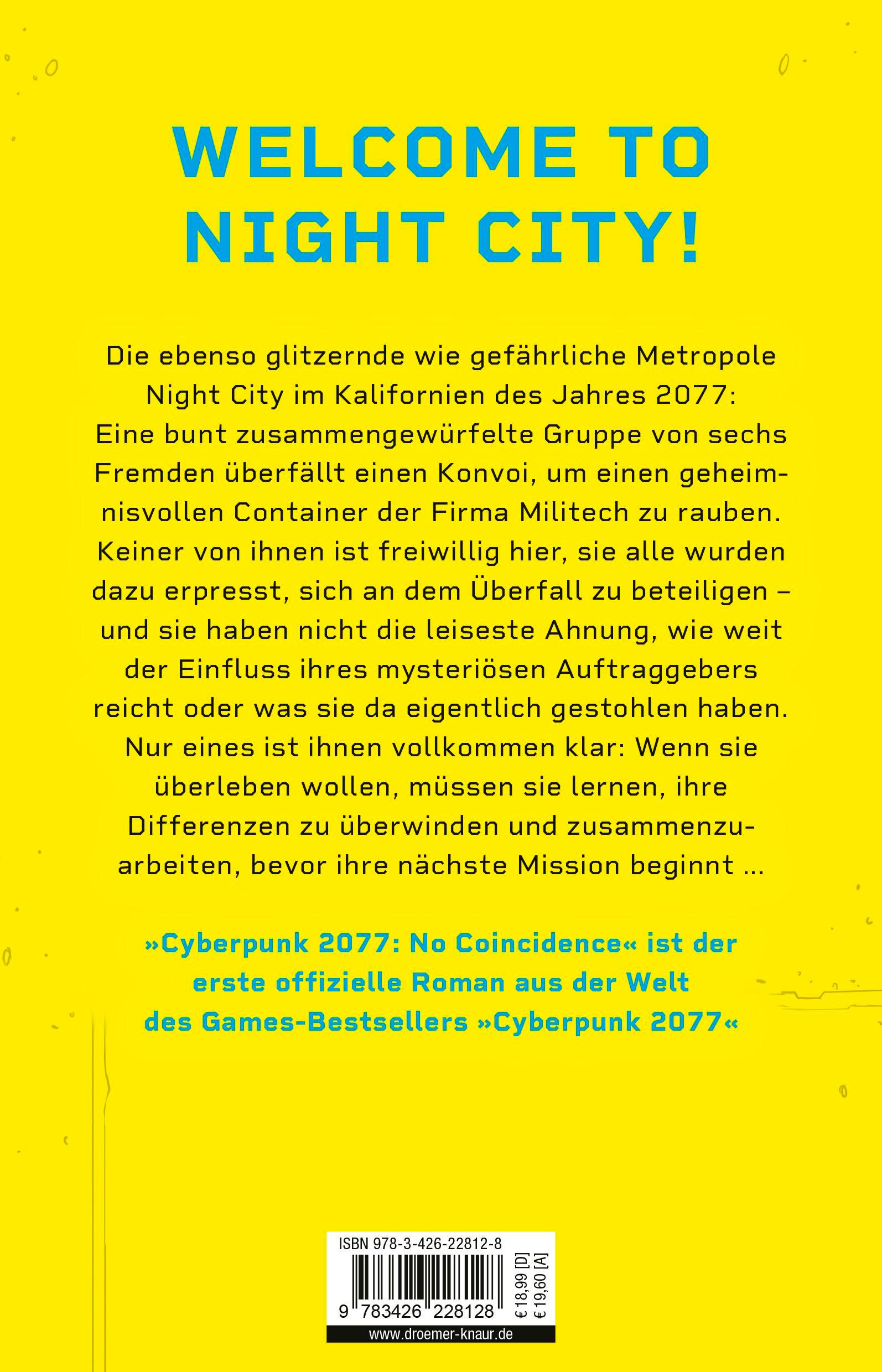 Rückseite: 9783426228128 | Cyberpunk 2077: No Coincidence | Rafal Kosik | Taschenbuch | 416 S.