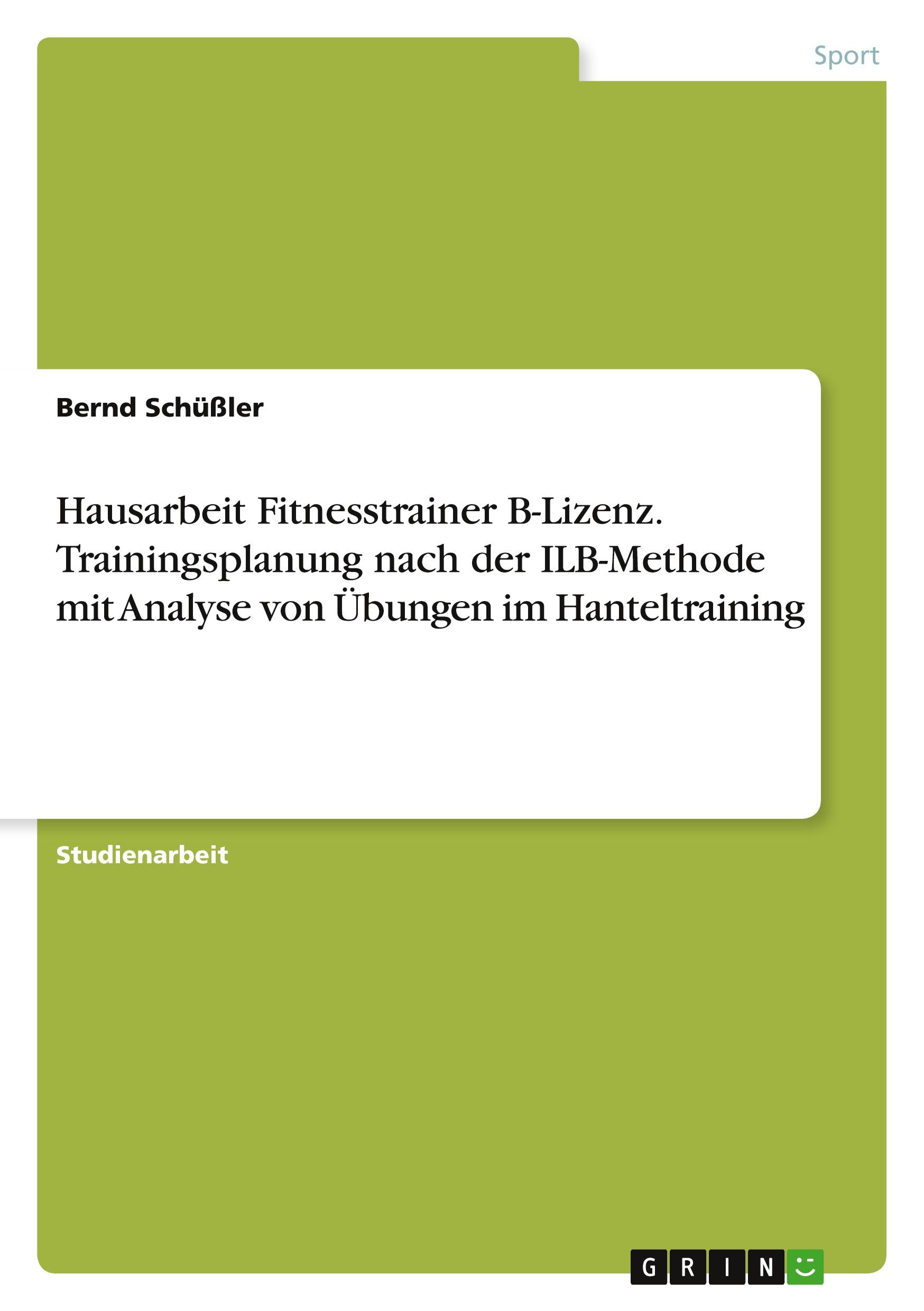 Cover: 9783668267657 | Hausarbeit Fitnesstrainer B-Lizenz. Trainingsplanung nach der...