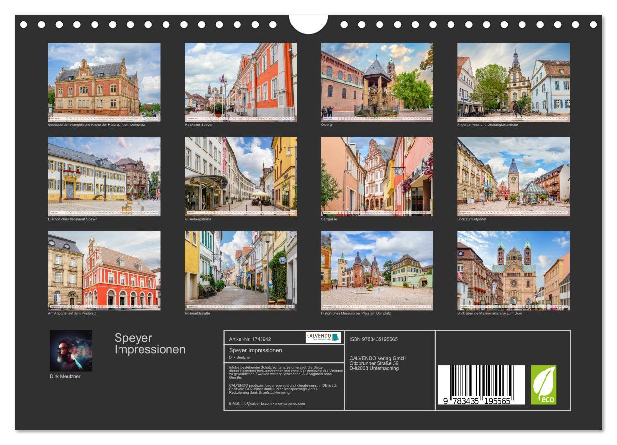 Bild: 9783435195565 | Speyer Impressionen (Wandkalender 2025 DIN A4 quer), CALVENDO...