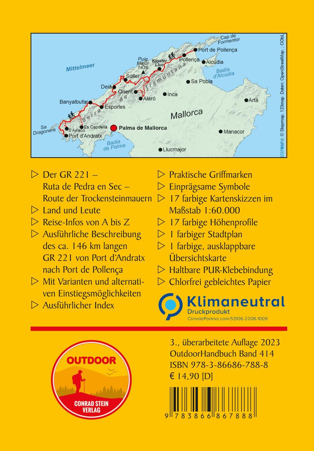 Rückseite: 9783866867888 | Mallorca GR 221 | Route der Trockensteinmauern | Hartmut Engel | Buch