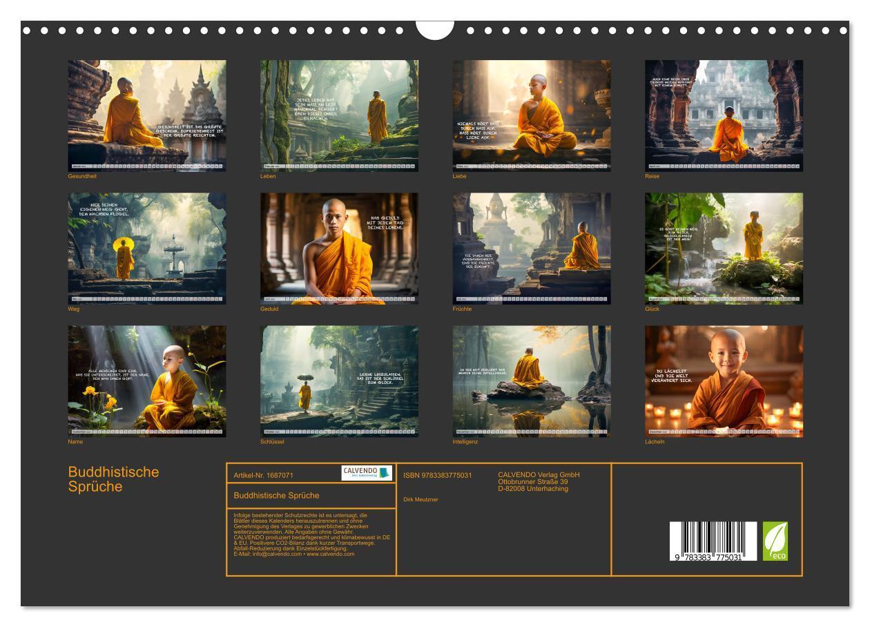 Bild: 9783383775031 | Buddhistische Sprüche (Wandkalender 2025 DIN A3 quer), CALVENDO...