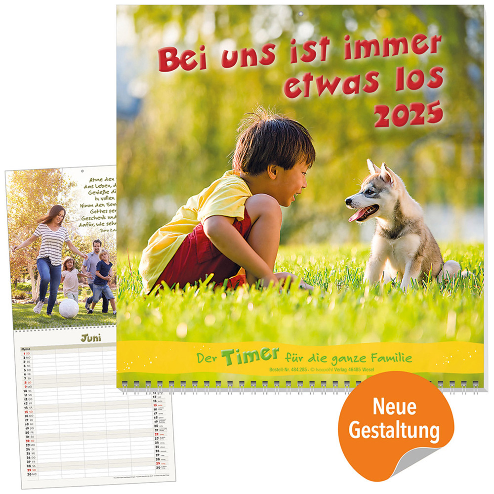 Cover: 9783754828557 | Bei uns ist immer etwas los 2025 | Familien-Timer | Kalender | 14 S.