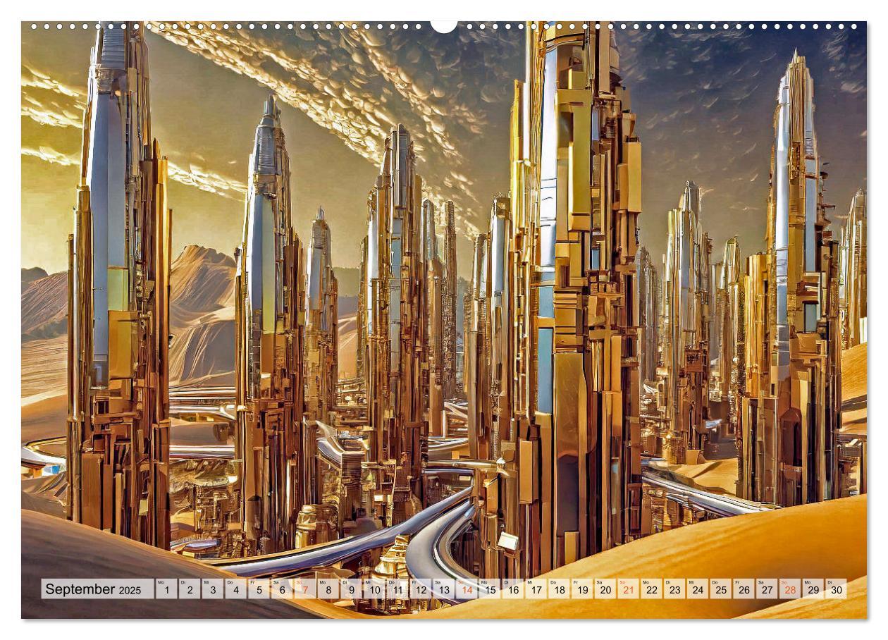 Bild: 9783383800566 | Stadtarchitektur, futuristisch-fantastisch (Wandkalender 2025 DIN...