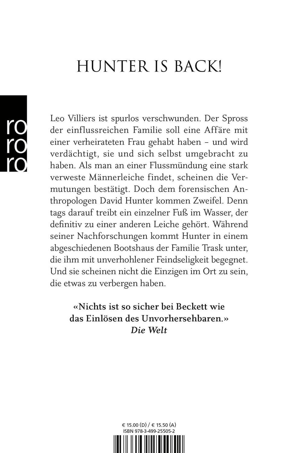 Rückseite: 9783499255052 | Totenfang | Simon Beckett | Taschenbuch | David Hunter | 560 S. | 2017