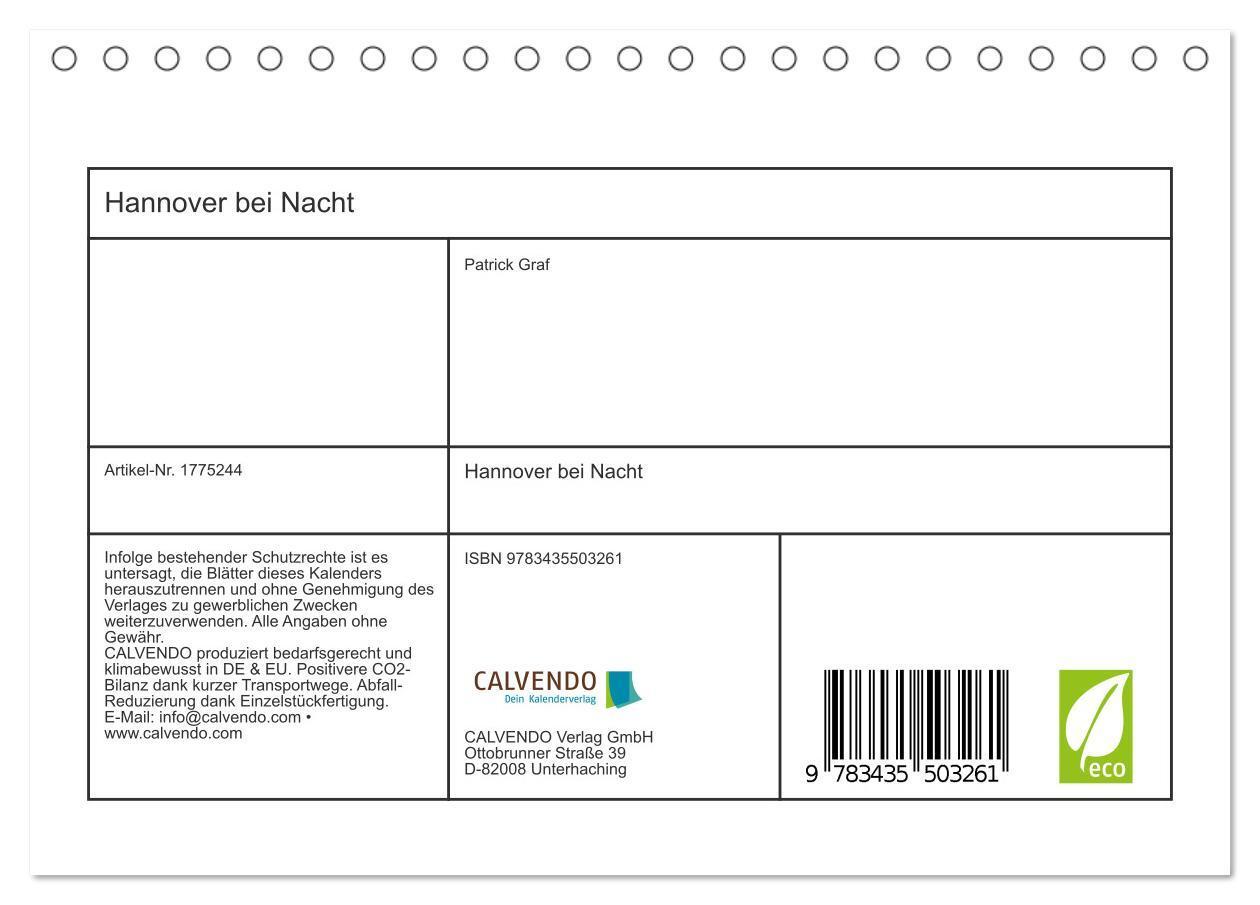 Bild: 9783435503261 | Hannover bei Nacht (Tischkalender 2025 DIN A5 quer), CALVENDO...