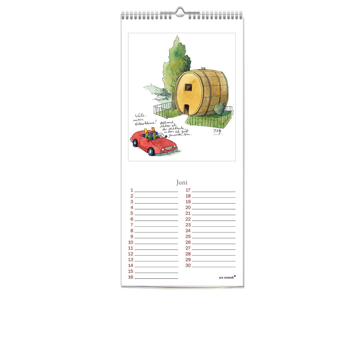 Bild: 9783869133508 | Geburtstagskalender Wein | Peter Gaymann | Kalender | 12 S. | Deutsch