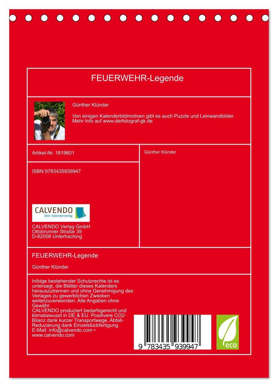 Bild: 9783435939947 | FEUERWEHR-Legende (Tischkalender 2025 DIN A5 hoch), CALVENDO...