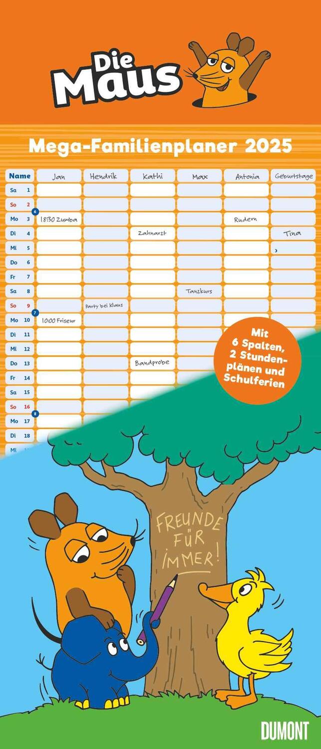 Cover: 4250809653105 | Die Maus 2025 - DUMONT Mega-Familienkalender mit 6 Spalten -...